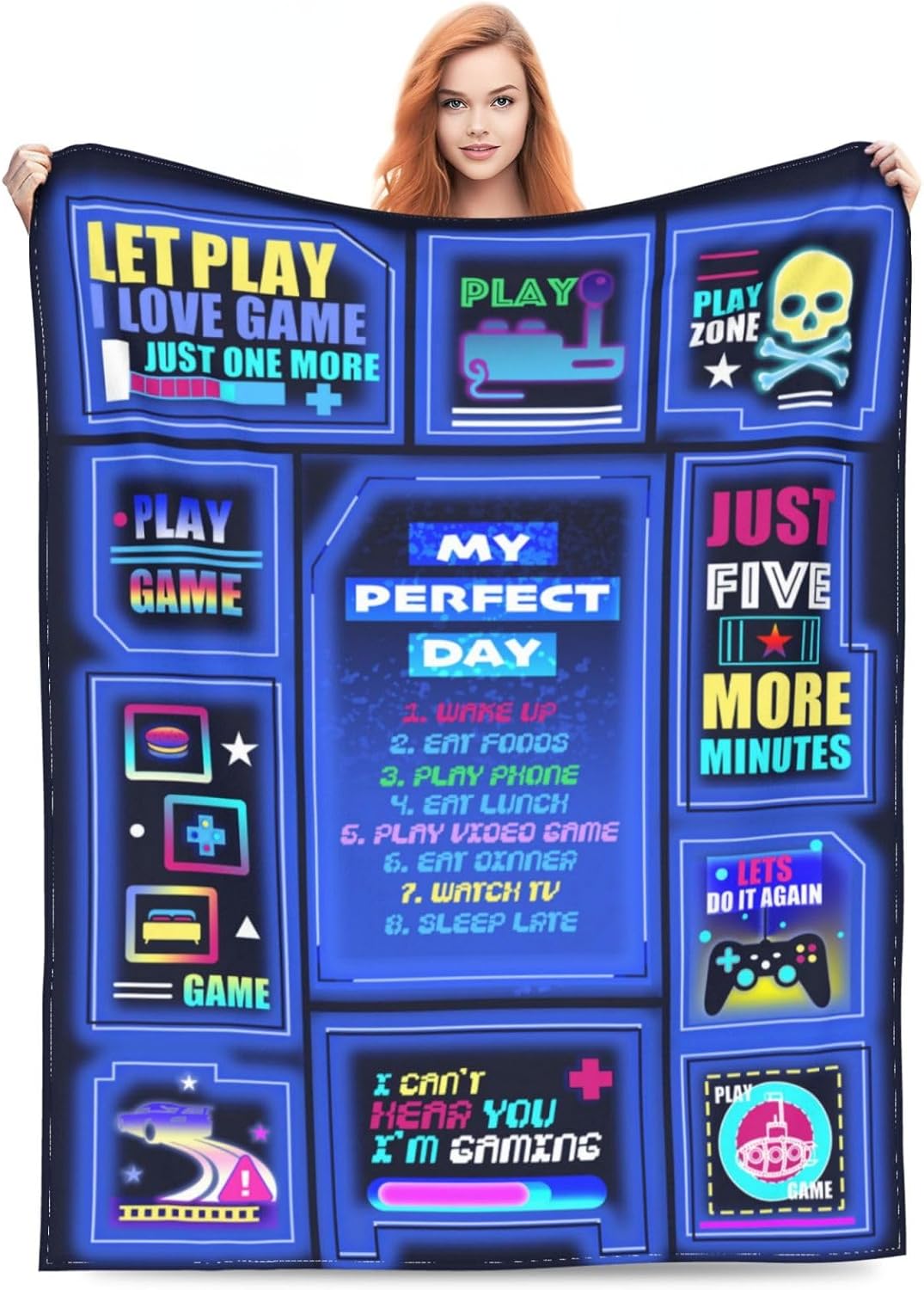 Gaming Blanket 60"x50" Boys Girls Gamer Blankets Video Game