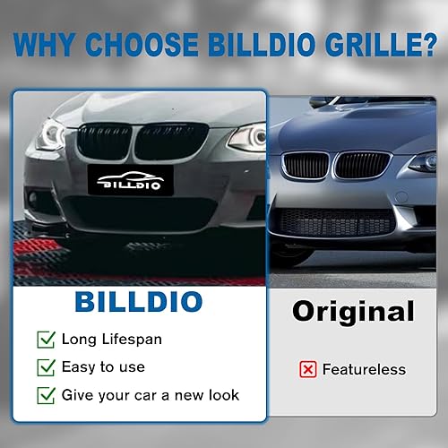 Miniatura 30 de Rejilla frontal negra brillante compatible con BMW Serie 3 G20 2019 2020 2021 2022 316i 318i 320i 328i 330i 330i 335i 340i Doble lamas negro