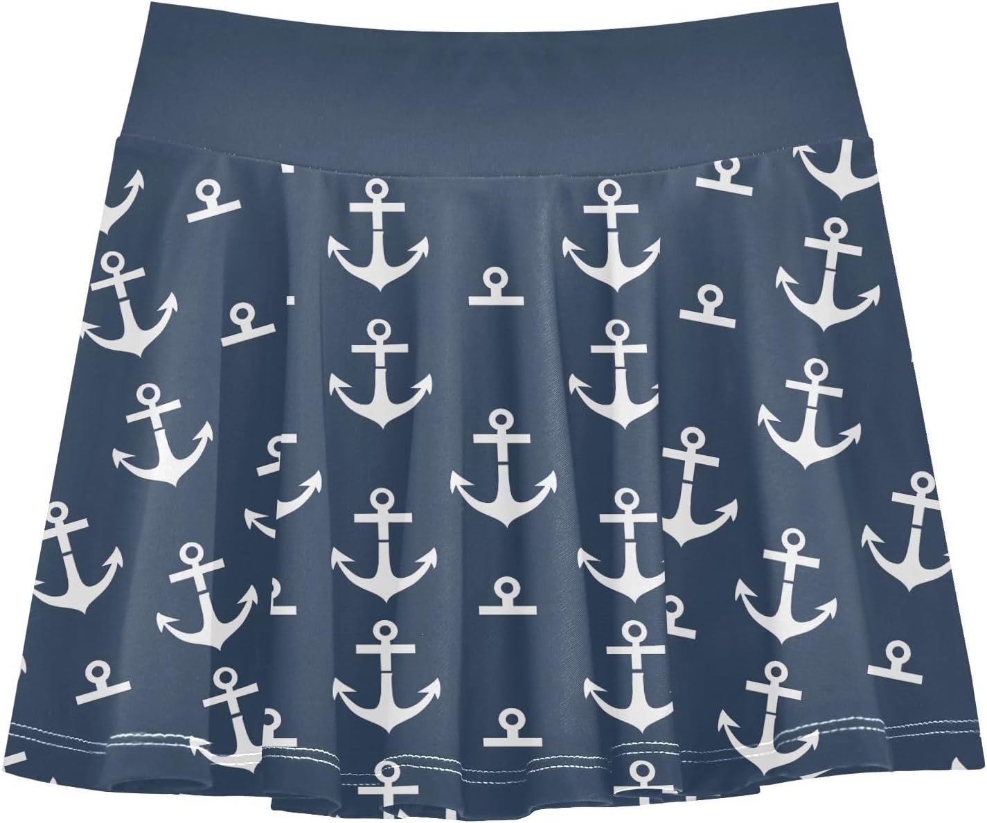 visesunny Ship Anchor Girl's Golf Skirt Athletic Tennis Skort Sport Activewear with Double Layer Pockets