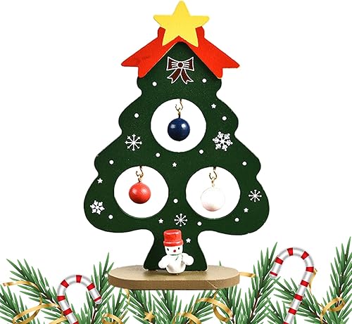 Mini árbol de Navidad, árbol de Navidad de mesa, árbol festivo artificial, árbol pequeño de festival de madera, juguetes para niños, adornos de