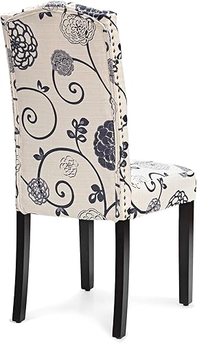 Miniatura 9 de Giantex Juego de 2 sillas de comedor de tela copetuda, beige, duraderas, ajustables