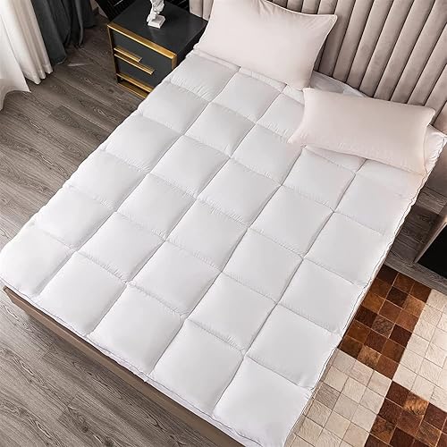 Mattress Topper Twin XL Size - Extra Thick Cooling Mattress Pad for Back Pain - Pillow Top with Breathable 7D Spiral Fiber Filling Mattress Cover