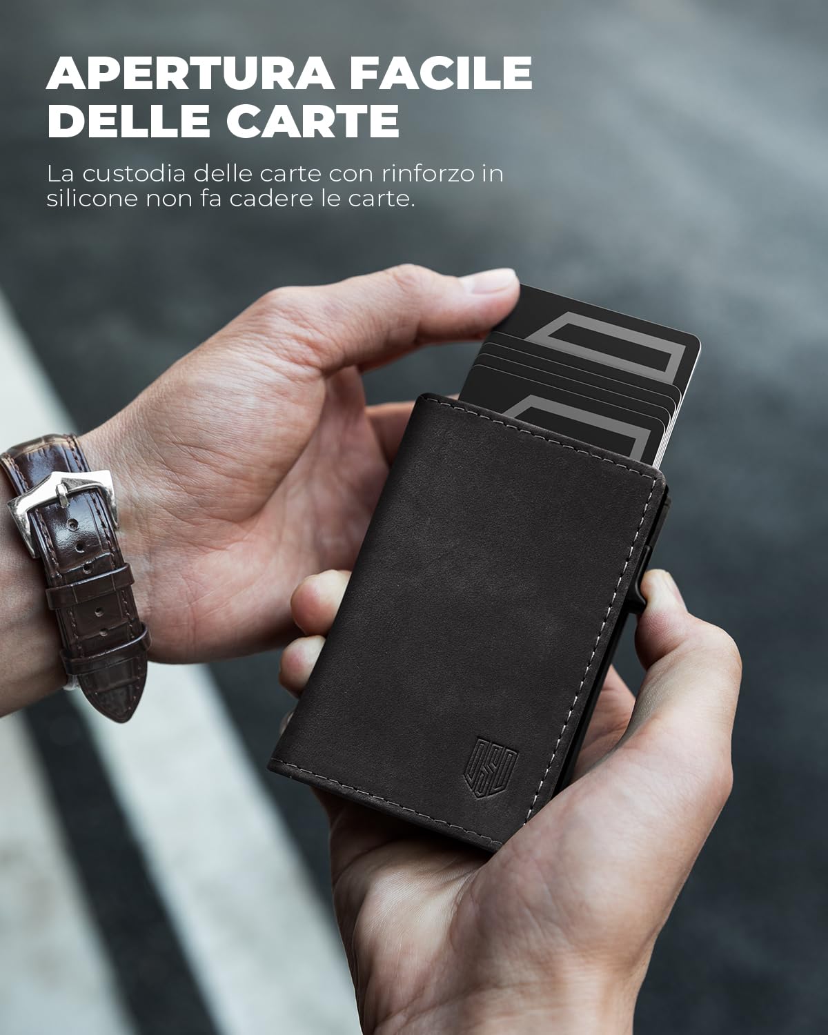 DODENSHA MagSnap moero portafoglio I portafoglio uomo piccolo I porta carte di credito uomo 10+ Karten I portatessere uomo tascabile I Protezione RFID I Braun I 12.5x10x3.5 centimeters