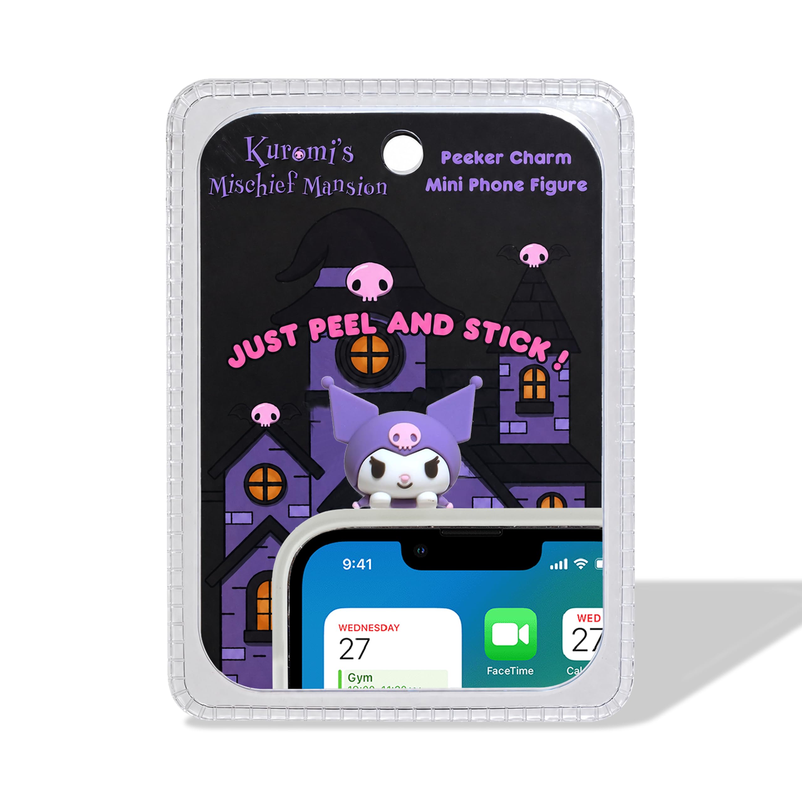 Kuromi Dark Purple figura decorativa adhesiva Sonix x Sanrio para escritorios gamer y oficinas