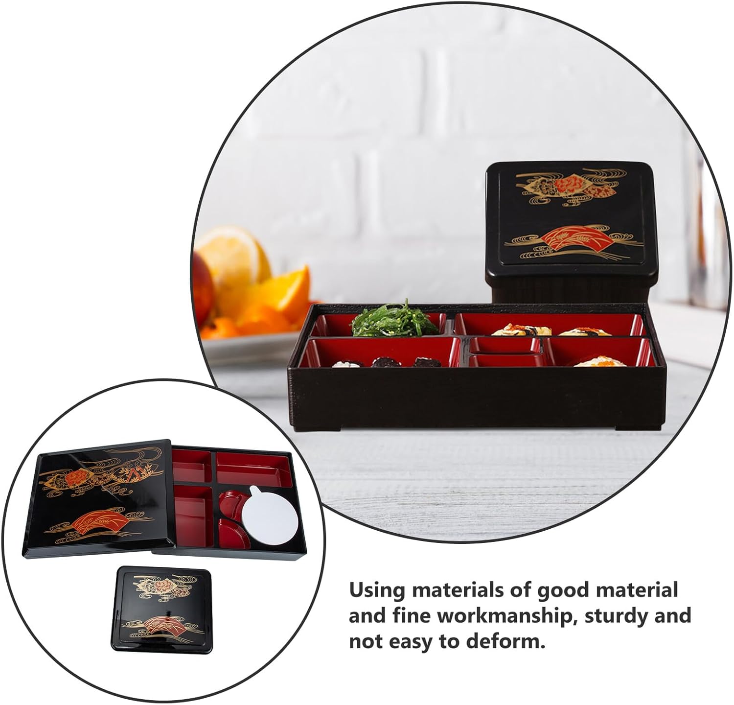 Tofficu Portable Abs Bento Boxes 2 Sets, Multi-compartment Sushi and Eel Storage Containers with Heat Resistance, Food Storage for Meal Prep and Restaurant Use