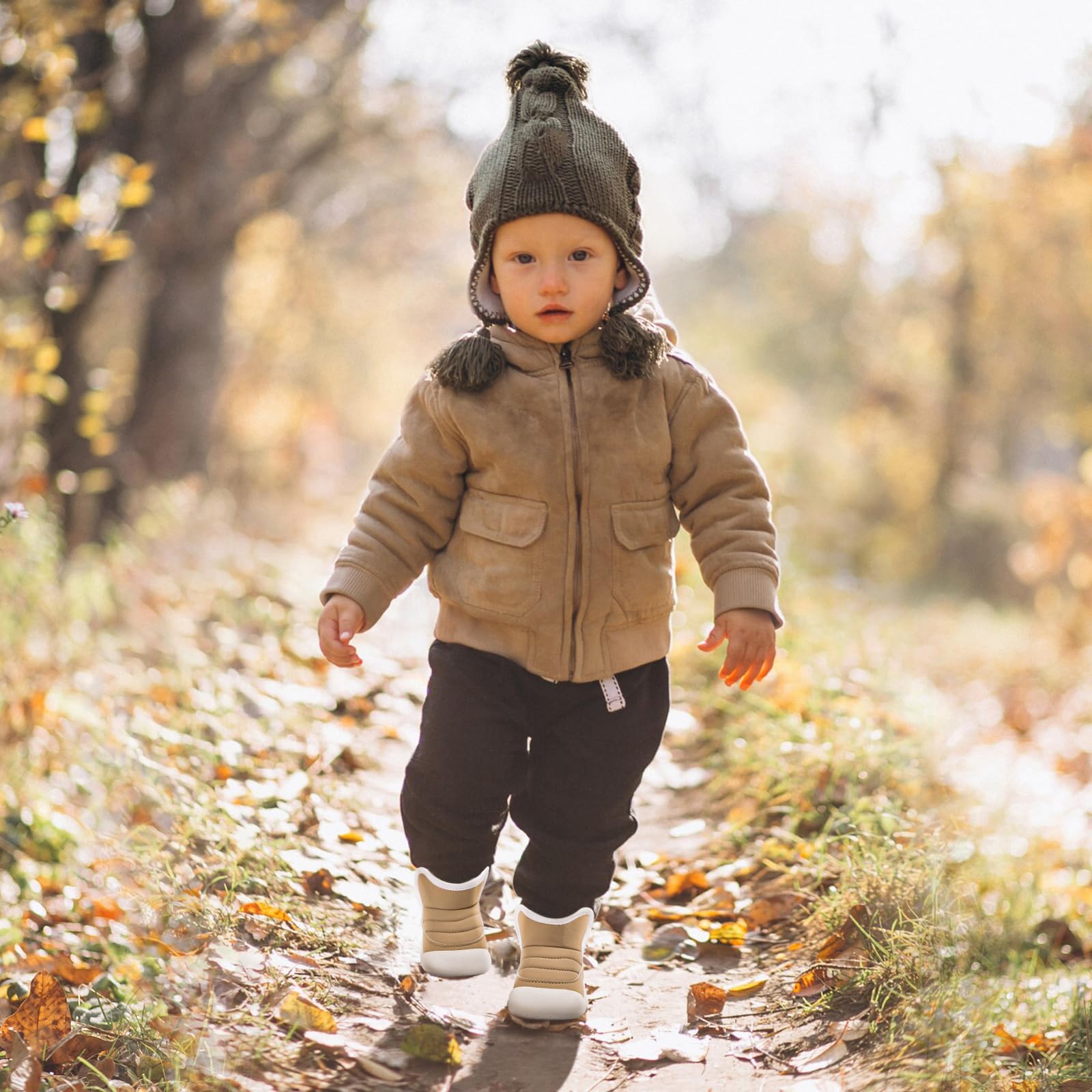 MK MATT KEELY Bottes Bébé Garçon Fille Hiver Bottines Imperméable Enfant Chaussures Peluche Chaud avec Semelle Caoutchouc Antidérapante