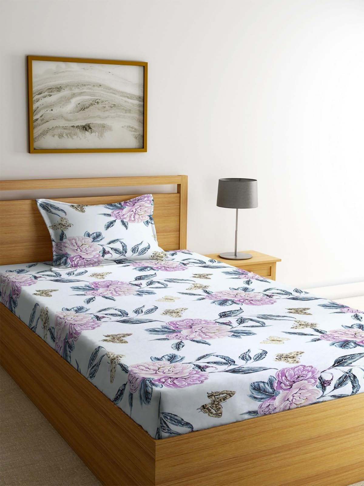 VAS COLLECTIONS Single Bedsheet Combo (Pack of 2) Soft Brushed Cotton 200TC Set of 2