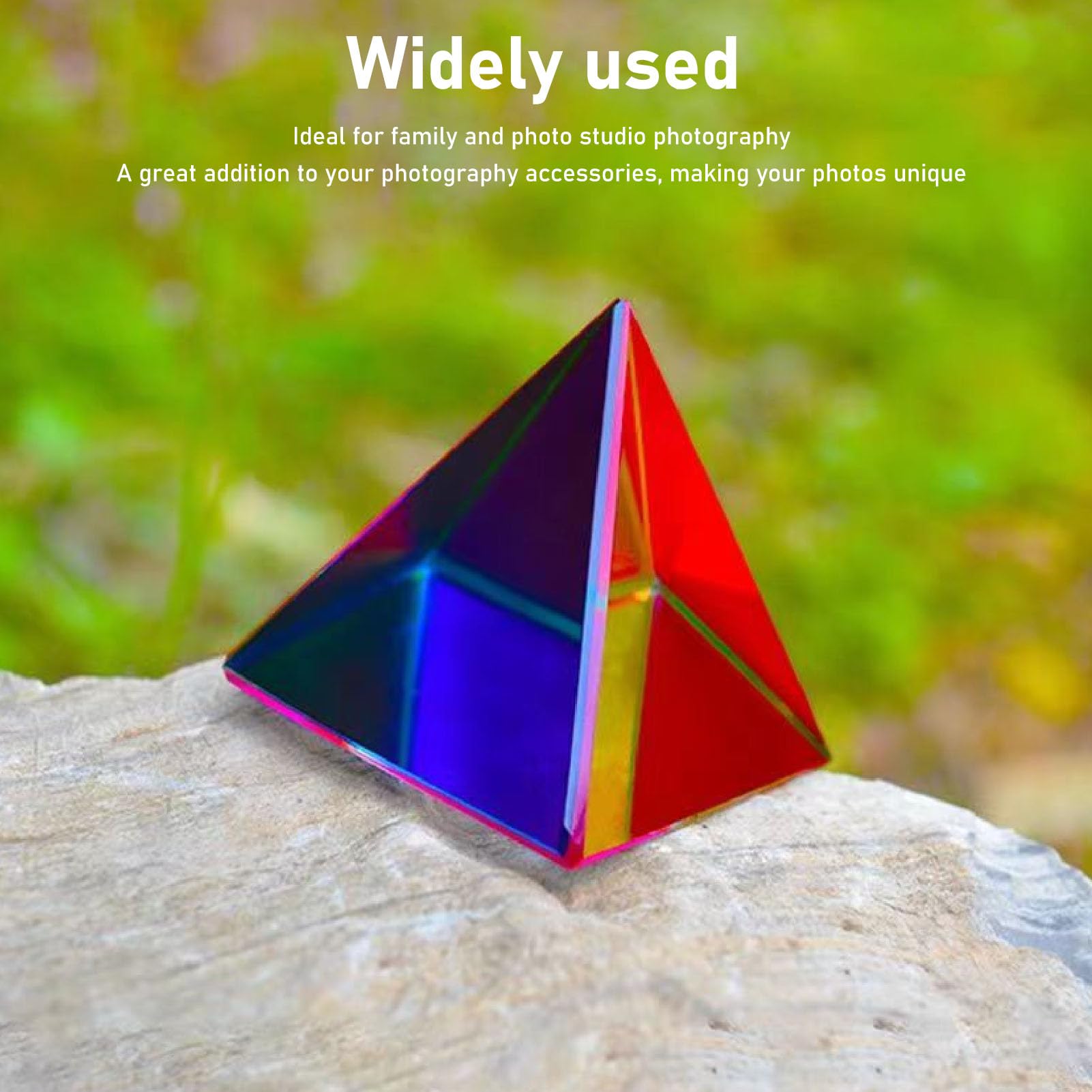 Amazon | ガラスペーパーウェイト、クリスタルピラミッド虹色シェード