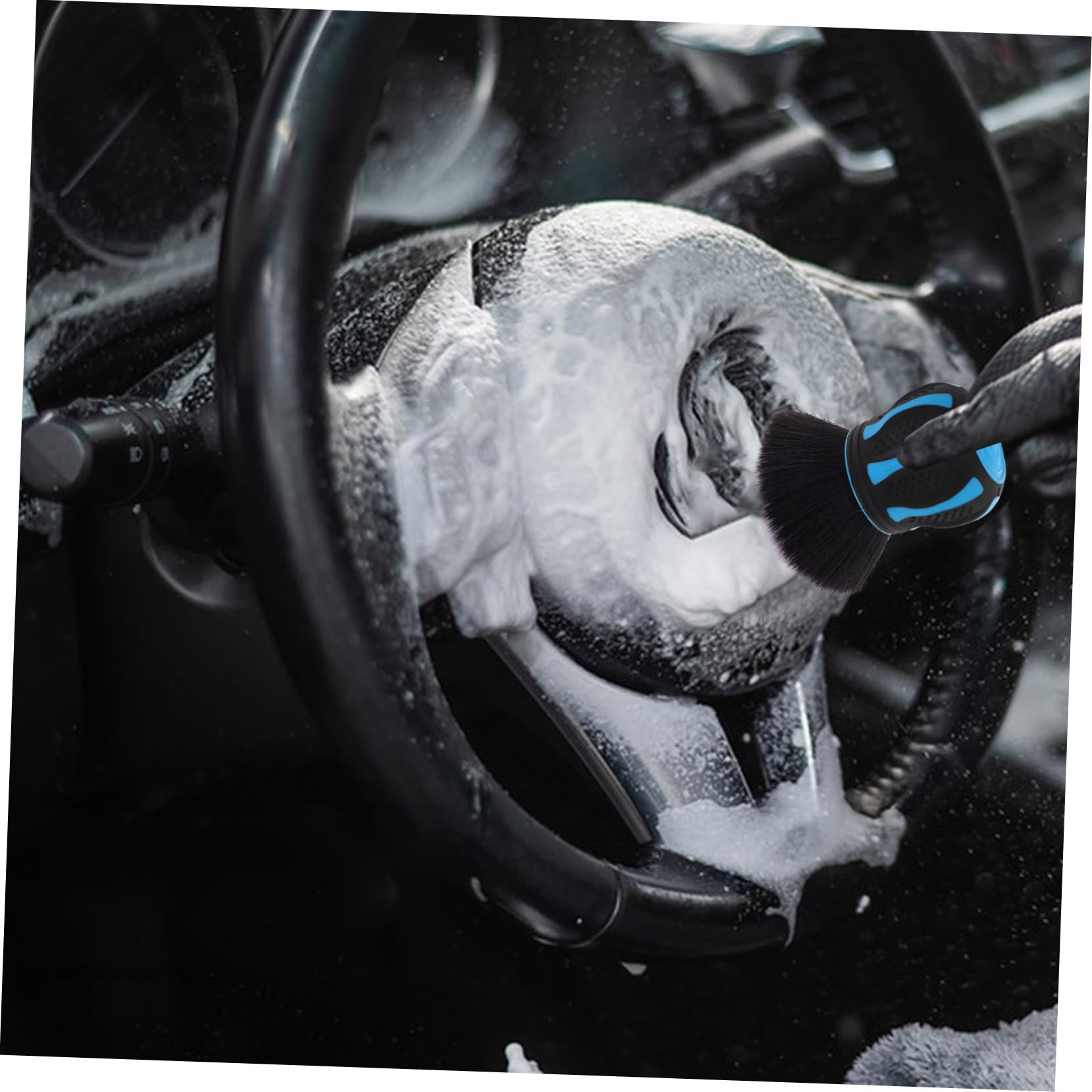 ULTECHNOVO 3pezzi Spazzola Detailing per Auto con Manico Stabile e Supporto Spazzola per Pulizia Ventilazione Interna Elegante di Strumenti per Detailing Auto e Casa Pulizia Senza Graffi