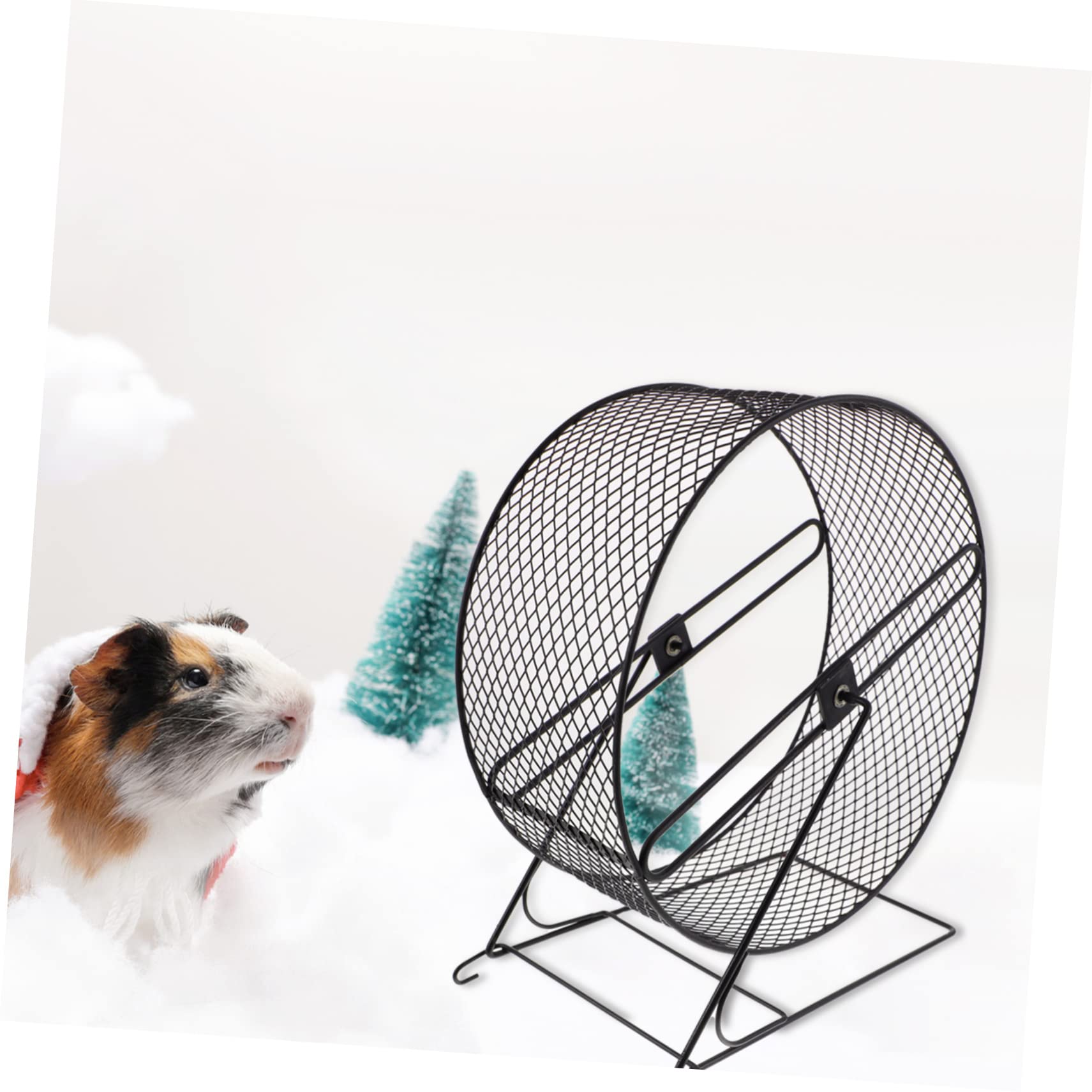 INOOMP Roue Silencieuse pour Hamster, Jouet de Course pour Hamster en Fer Noir, Exercice Sûr et Silencieux pour Hérisson et Petits Animaux
