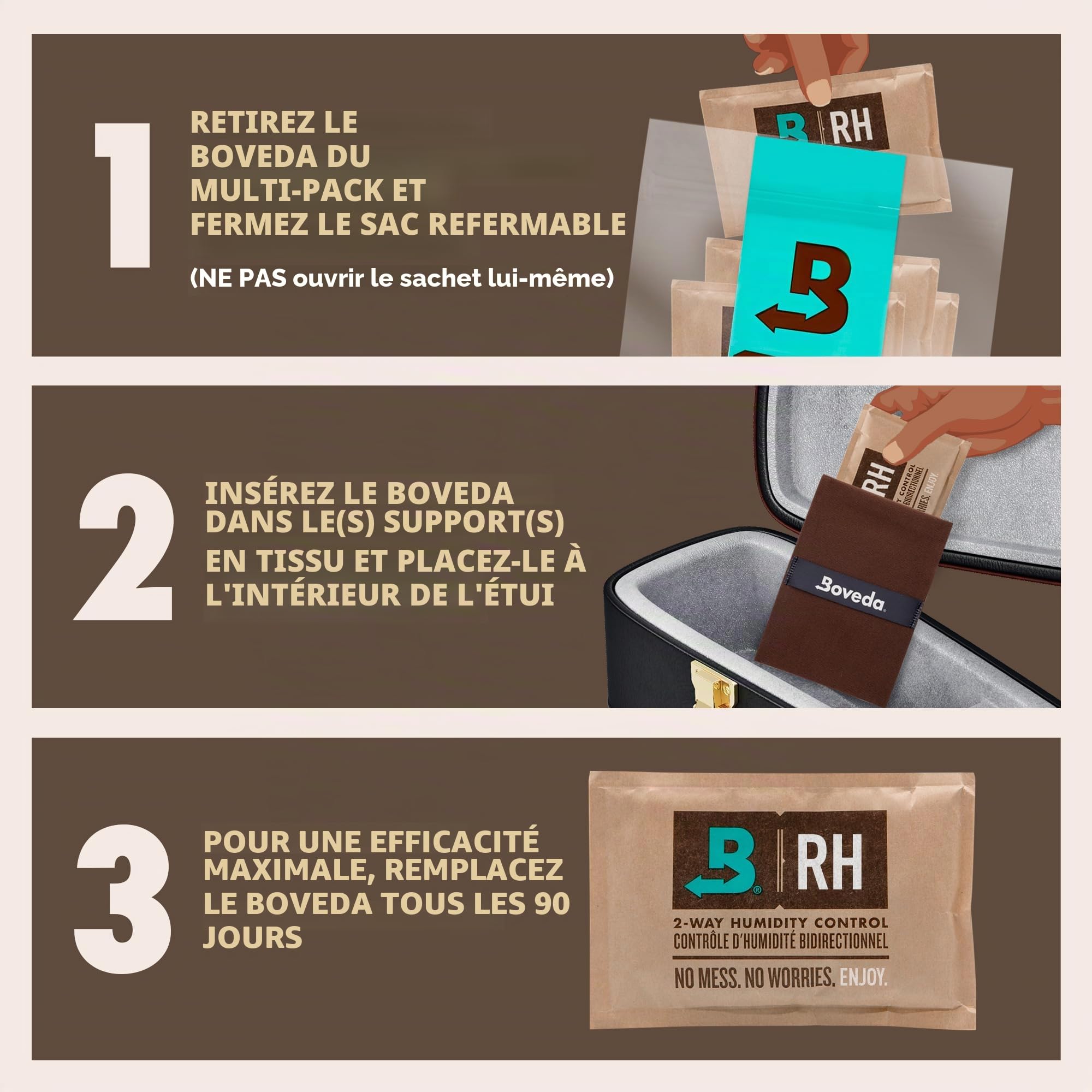 Boveda 49% Two-Way Humidity Control Packs for Music Instruments – 4 Pack – Standard Size – Prevents Warping & Cracking for Wooden Instruments– Humidifier Packs for Instrument Cases – Resealable Bag