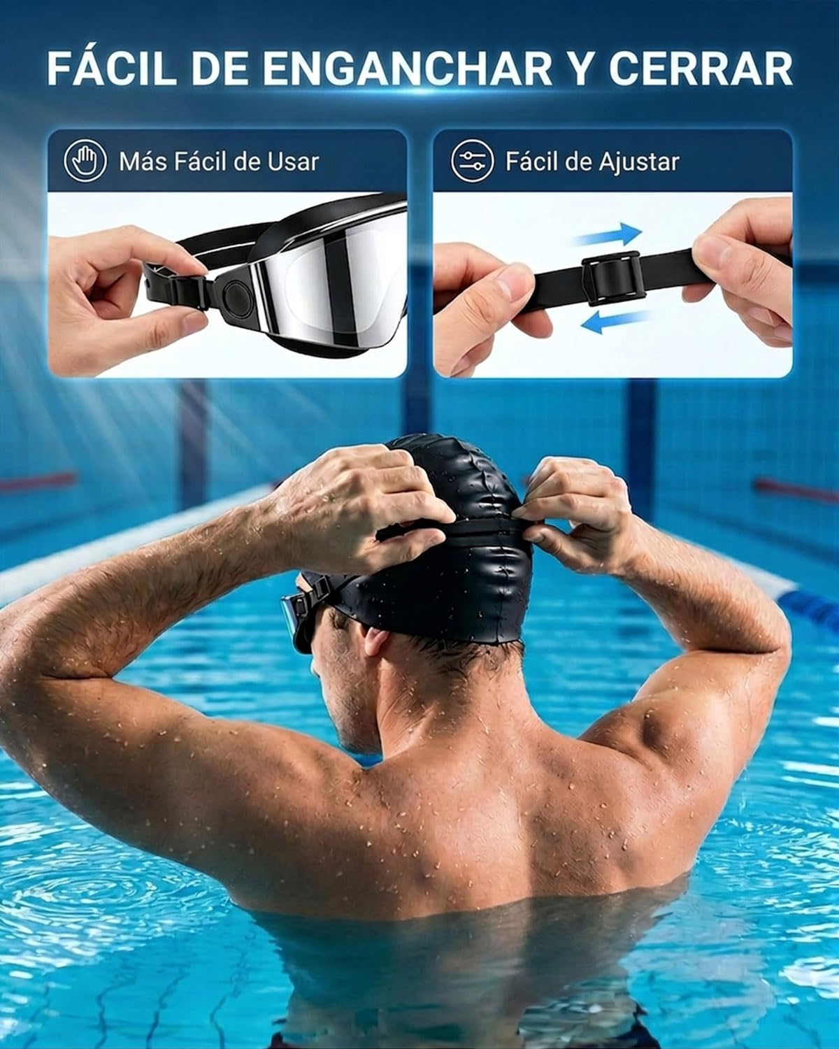Gafas de Natación Sin Marco, Protección UV y Antivaho