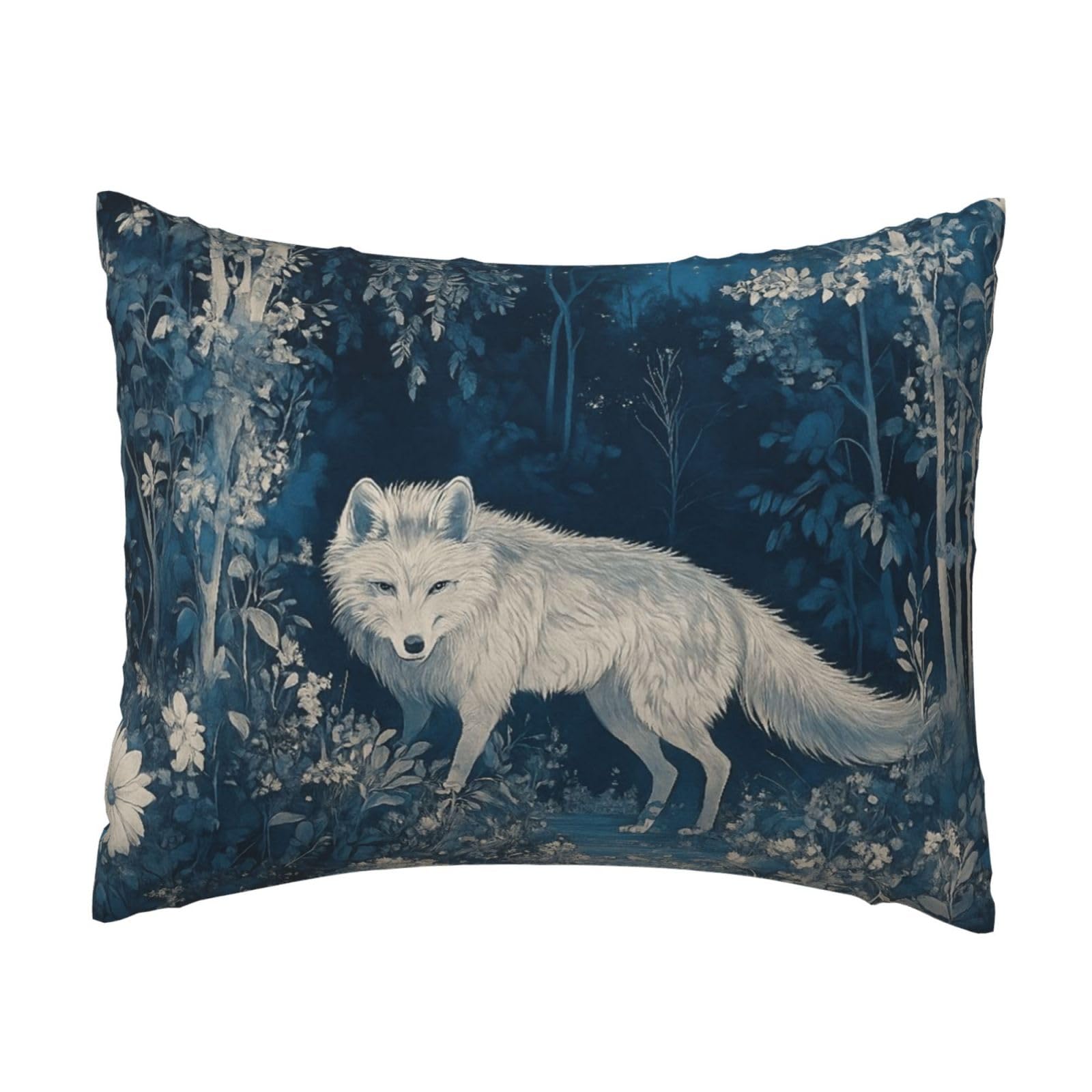 Wolf in Pillowcase Soft Plush with Zipper Decorative Pillowcovers 16x20 in
