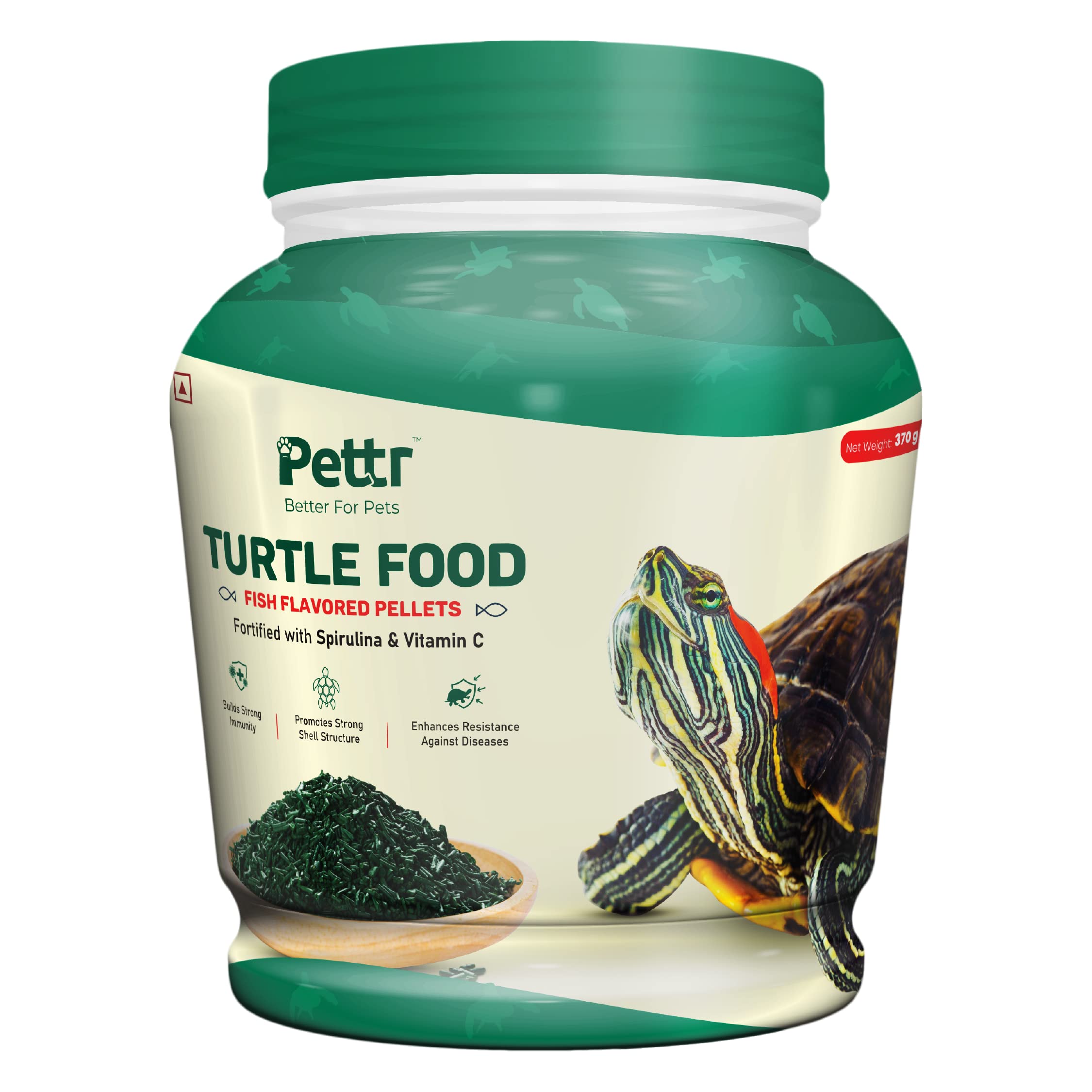 Pettr Turtle Food Treat Pellets, 370g - Aquatic Turtle Dried Food with Fish, Shrimp & Vitamin C - Strong Digestion, Healthy Body & Cell Growth (B0BZPF89Y6) Amazon Price History, Amazon Price Tracker