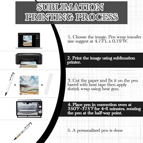 Miniatura 13 de Yexiya Bolígrafos de sublimación, bolígrafo de transferencia de calor en blanco, bolígrafo de sublimación con envoltura retráctil, suministros