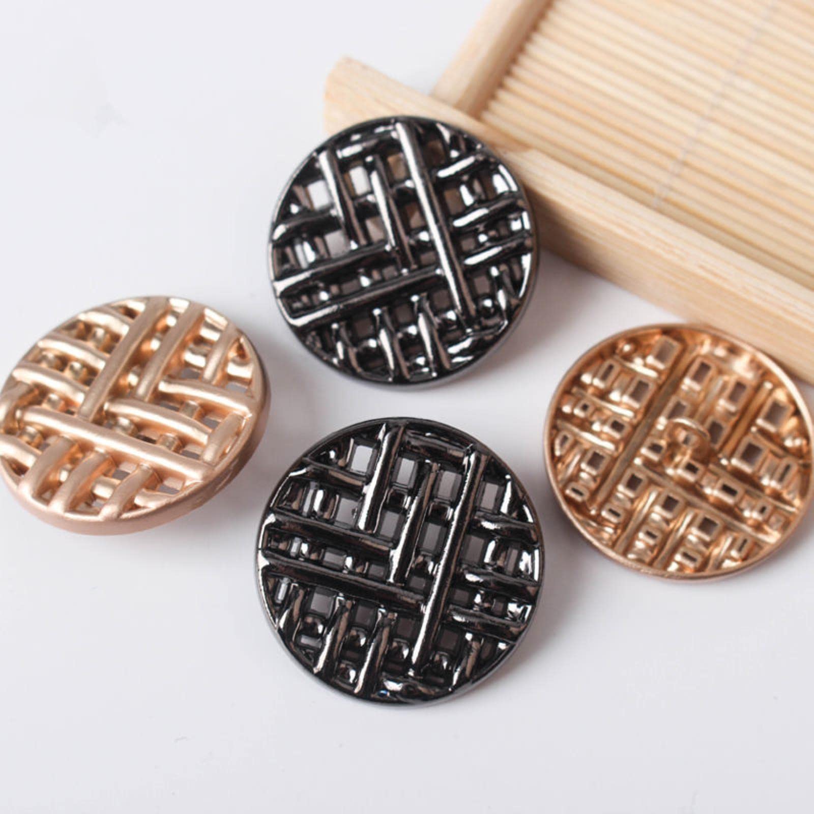 10 szt. 30mm metalowe guziki modne dekoracyjne do koszuli płaszcz akcesoria szycia scrapbooking DIY(Golden)