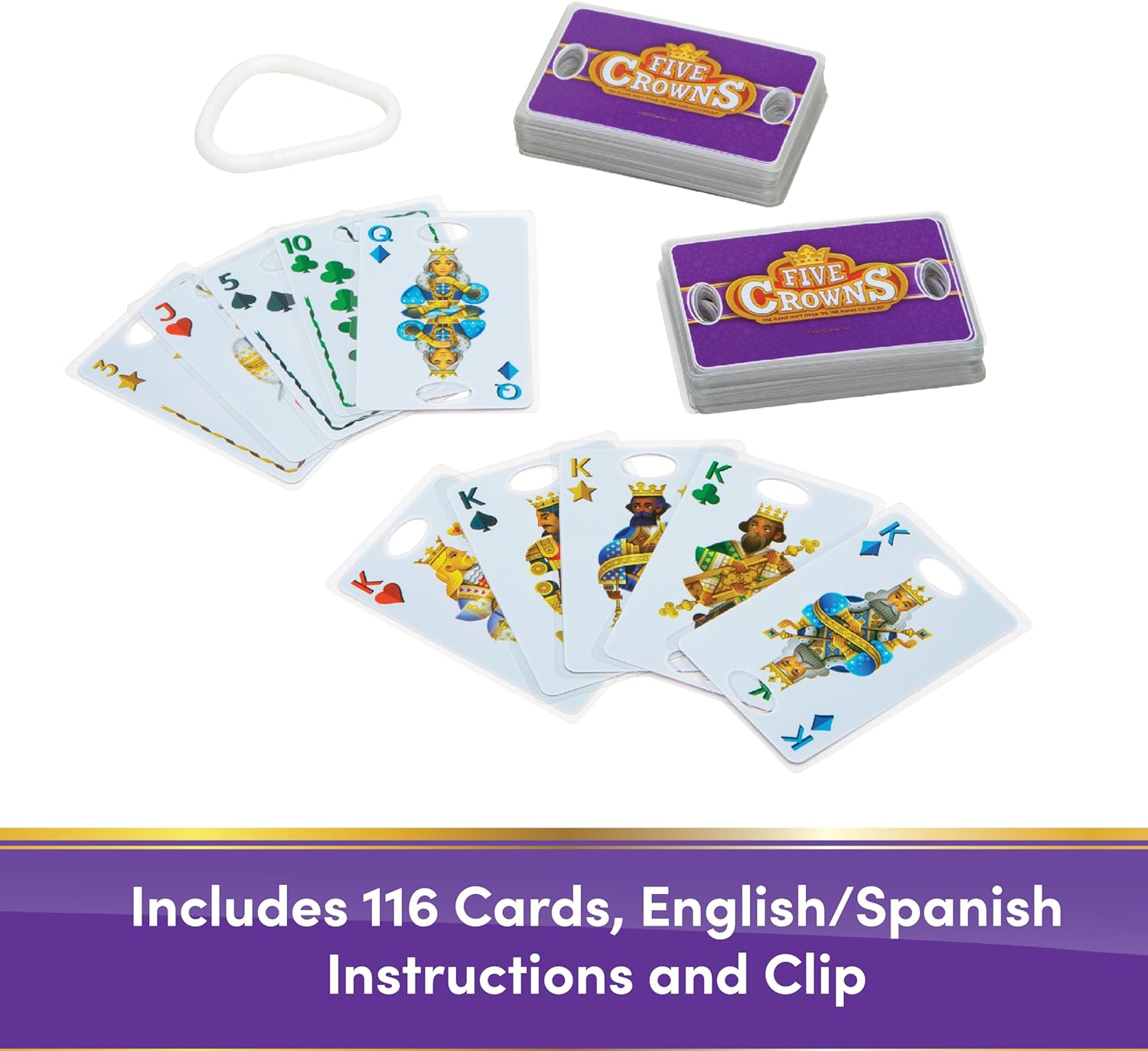 Five Crowns Waterproof Cards Games – Pool, Summer Toys, Pool Games, Family Game Night, The Game isn’t Over Until The Kings Go Wild!, 5 Suited Rummy Style Card Game, Ages 8+ - Image 2