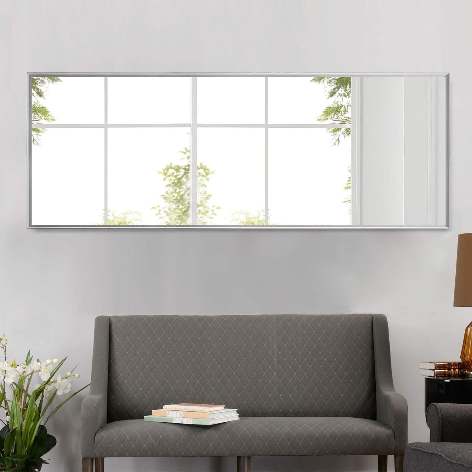 MAYEERTY Full Length Floor Mirror Full Body Standing Wall Mounted Leaning Hanging Mirrors for Bedroom Bathroom Living Room (Silver, 65"x22") (JJ00372ZZV-USAM005) : Home & Kitchen