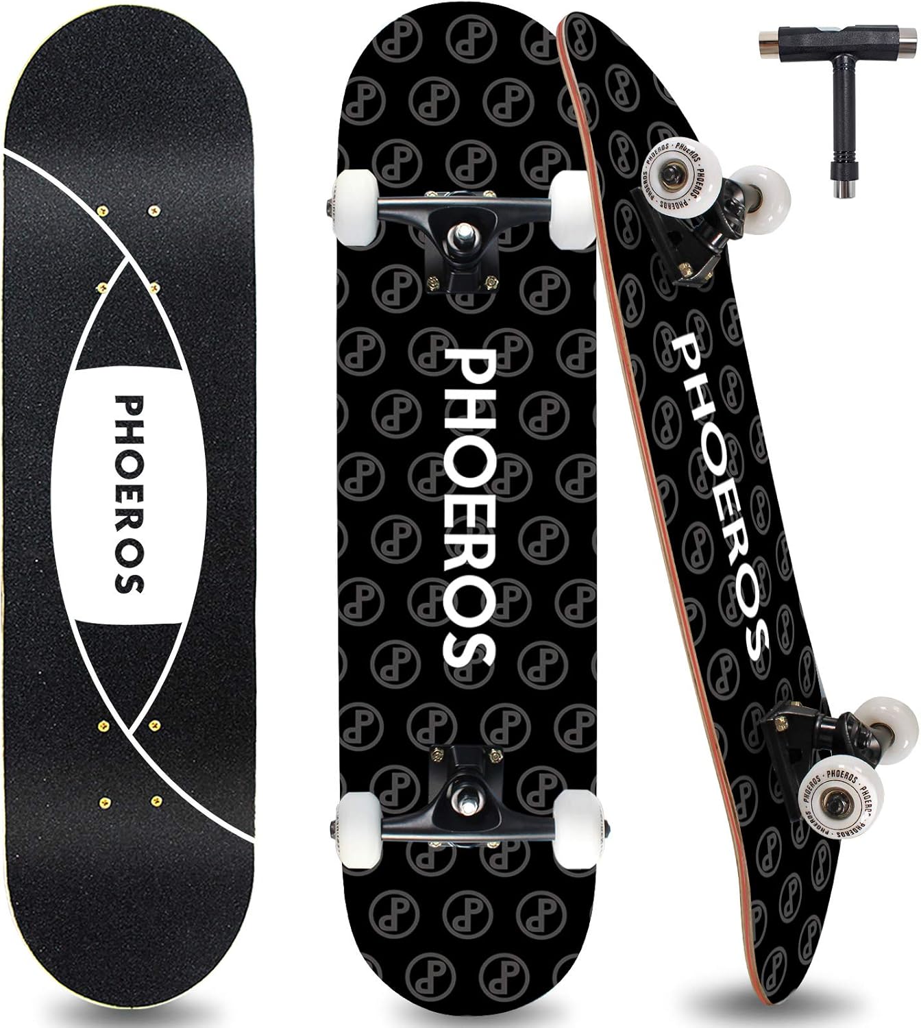 PHOEROS Skateboards -Standard Skateboards for Kids Boys Girls Youths Beginners Starter-Complete Skate Boards 31&#39;&#39;x 8&#39;&#39;Canadian Maple Pro Cruiser 