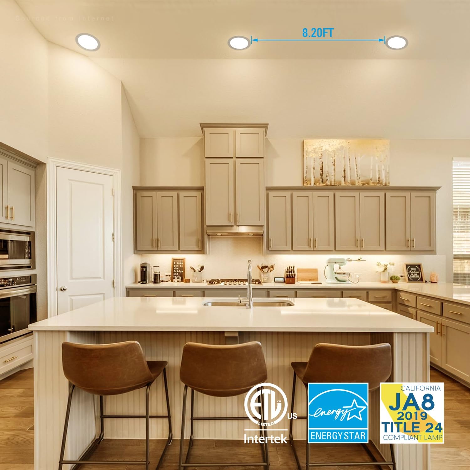 TORCHSTAR E-Lite Series 8 Inch Slim Recessed Lighting with J-Box, 18W Ultra-Thin LED Recessed Light, Dimmable Canless Downlight, ETL&ES Listed, CRI90, 2700K Soft White, Satin Nickel, Pack of 6