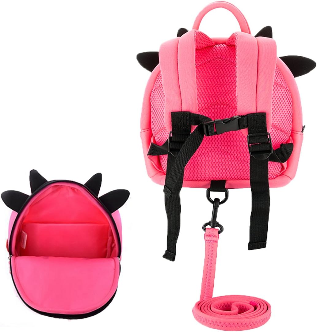 JiePai Cow Toddler Kids Backpack with Harness Leash for Boys Girls Age 1-3 - Image 3