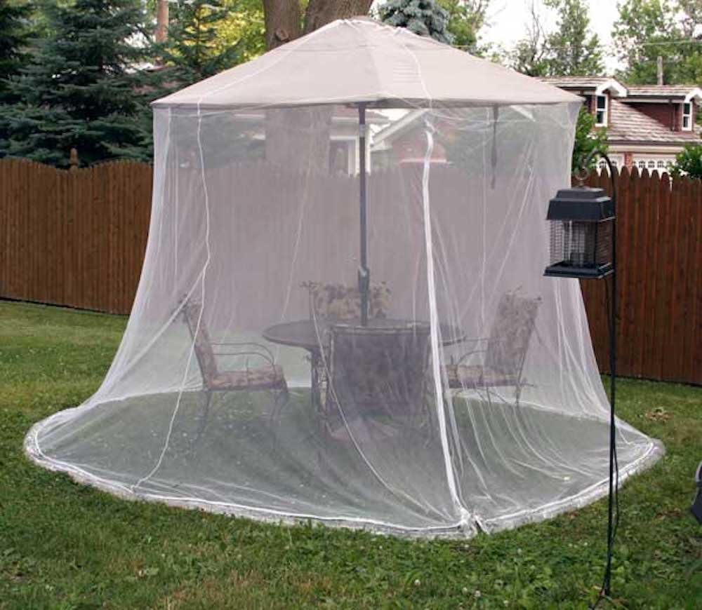 Sid Trading Umbrella Mosquito Net 11FT Canopy Patio Set Screen House (White)