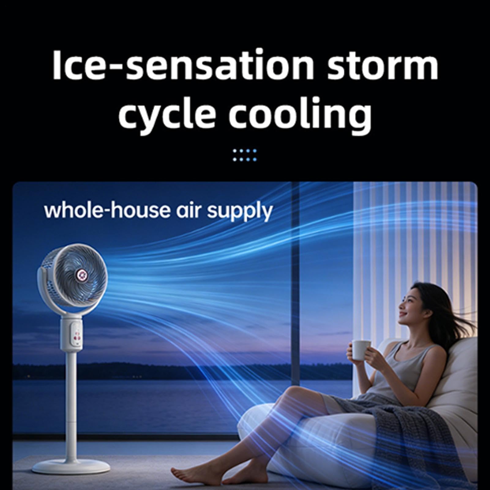 Ventilatore A Piantana Oscillante 5 Velocità Timer 8 Ore Ricaricabile | Ventilatori A Piantana Elettrici Per Cucina Ufficio Domestico Dormitorio Lavoro Studio Sonno Campeggio