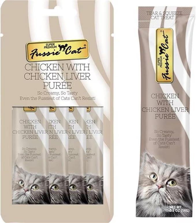 Fussie Cat Premium Puree Lickable Cat Treats 16 Tubos Variedad miniatura 9
