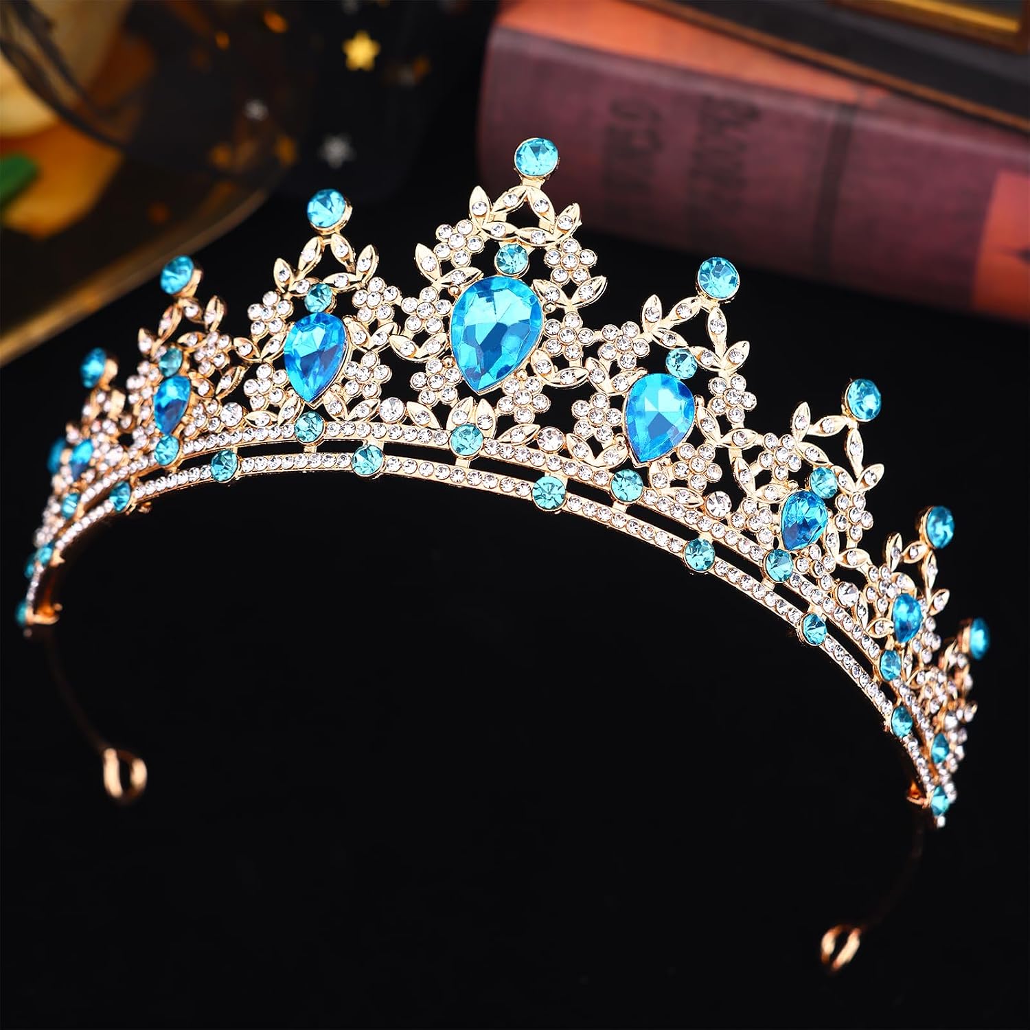 Crystal Crown and Tiara Jewelry Set for Women Bride with Necklace Earrings image 3