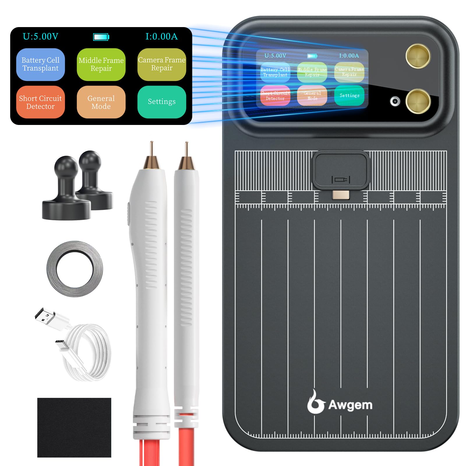 Battery Spot Welder, Portable Handheld Spot Welder Double Pulse Upgraded Enhanced 99 Gears Adjustable Spot Welding 0.1MM-0.25MM for Iron/Stainless Steel/Nickel Strip /18650 Battery Pack