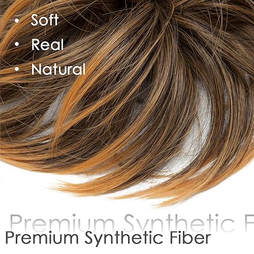 Miniatura 2 de Hairro Moño desordenado para el cabello, esponjoso, despeinado, rizado, rizado, rizado, pelo sintético, cola de caballo instantánea con banda de