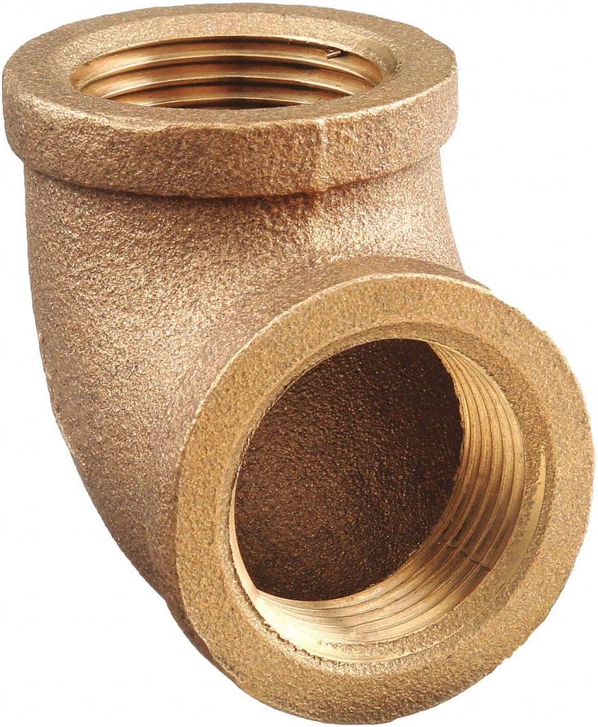 1-1/4" FNPT Red Brass 90 Degree Elbow