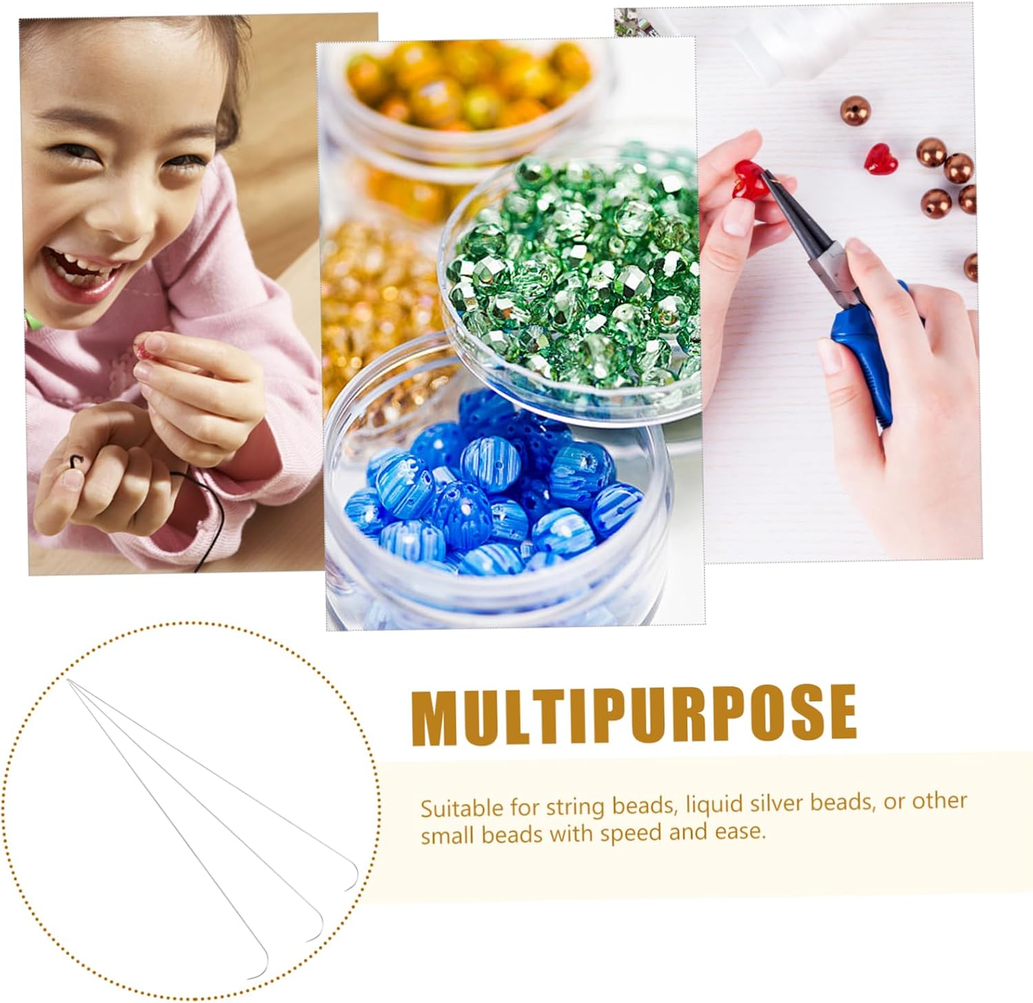 OHPHCALL 9pcs Beading DIY Needles Jewelry Making Tools Beading Needle Threader for Jewelry Making Bracelet for Beads