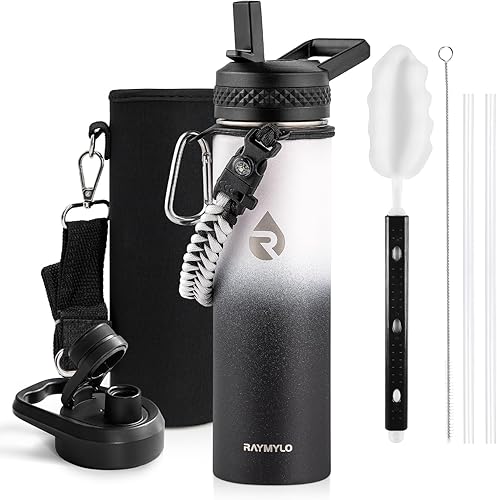 Miniatura 90 de Botella de agua aislada de 24 onzas, de acero inoxidable con triple pared al vacío (fría durante 48 horas, caliente durante 24 horas), a prueba de