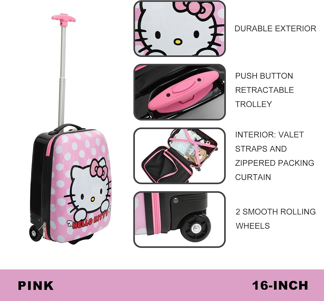 HELLO KITTY キャスター付きキャリー Amazon.com: Bioworld Hello Kitty 16 Inch Telescopic Youth Carry-on
