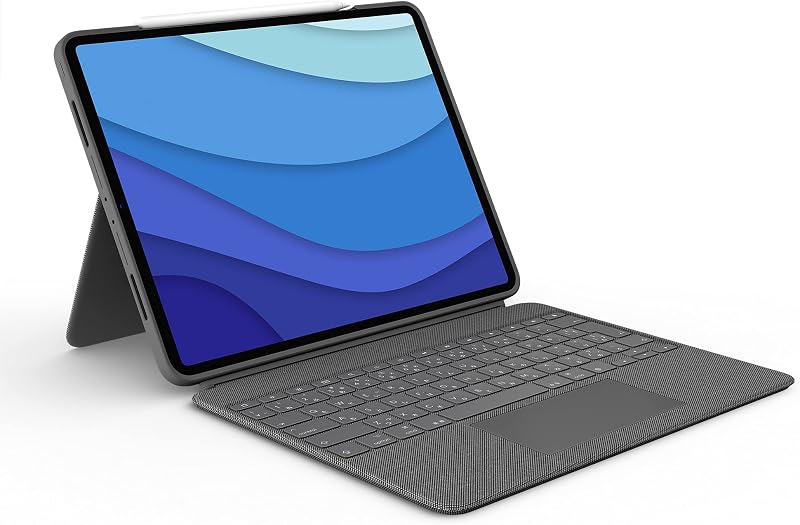 Teclado Combo Touch iPad Pro de 12,9 pulgadas de 5.ª a 6.ª generación - Gris Oxford | Se adapta a la 5.ª y 6.ª generación (2021/2022), diseño desmontable, soporte, trackpad con función de clic en cualquier lugar, Smart Connector, diseño de EE. UU.