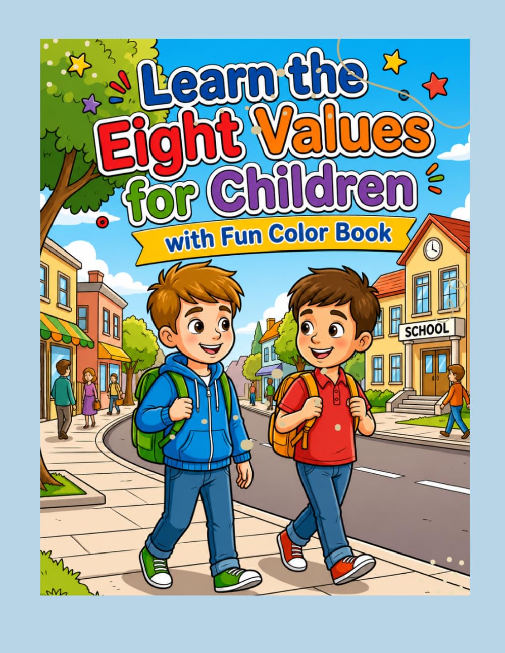 Learn the eight values for children with fun color book