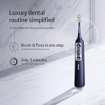 Soocas NEOS II - Electric Toothbrush with Water Flosser, Sonic Electric Toothbrush for Adults, Cordless Water Flosser for Travel, Portable Oral Irrigator, Up to 100% Plaque Removal, Dark Violet