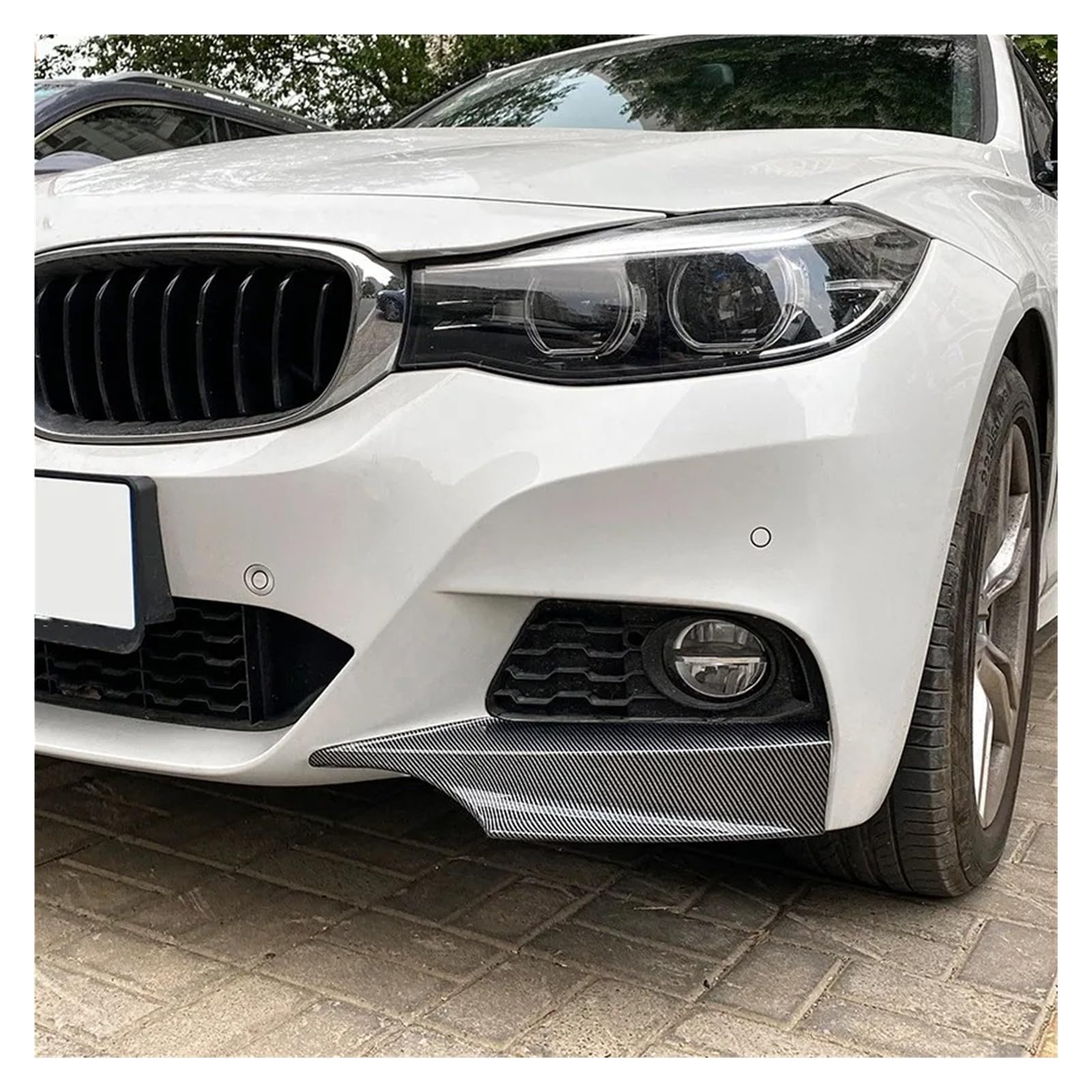 séparateur lèvre Avant pour BMW Série 3 F34 GT F34 320i 325i M Et Sport (2014-2019) : Lame De Pare-Chocs Avant, Spoiler Latéral, Diffuseur, Séparateur d'angle(Gloss Black)