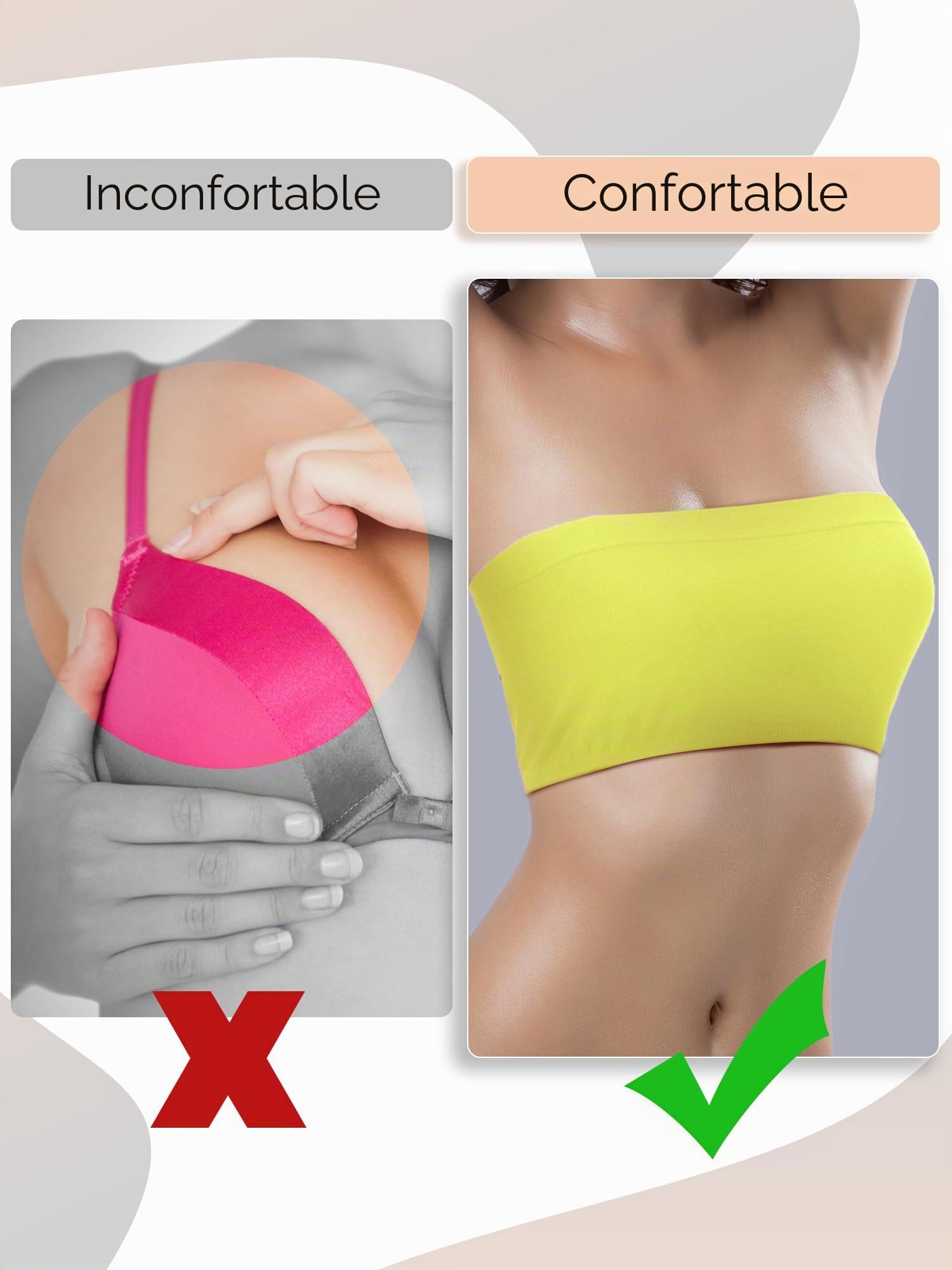 8 Pièces Soutiens-Gorge Bandeau pour Femme Bralette Tubulaire Non Rembourré Brassière sans Bretelles