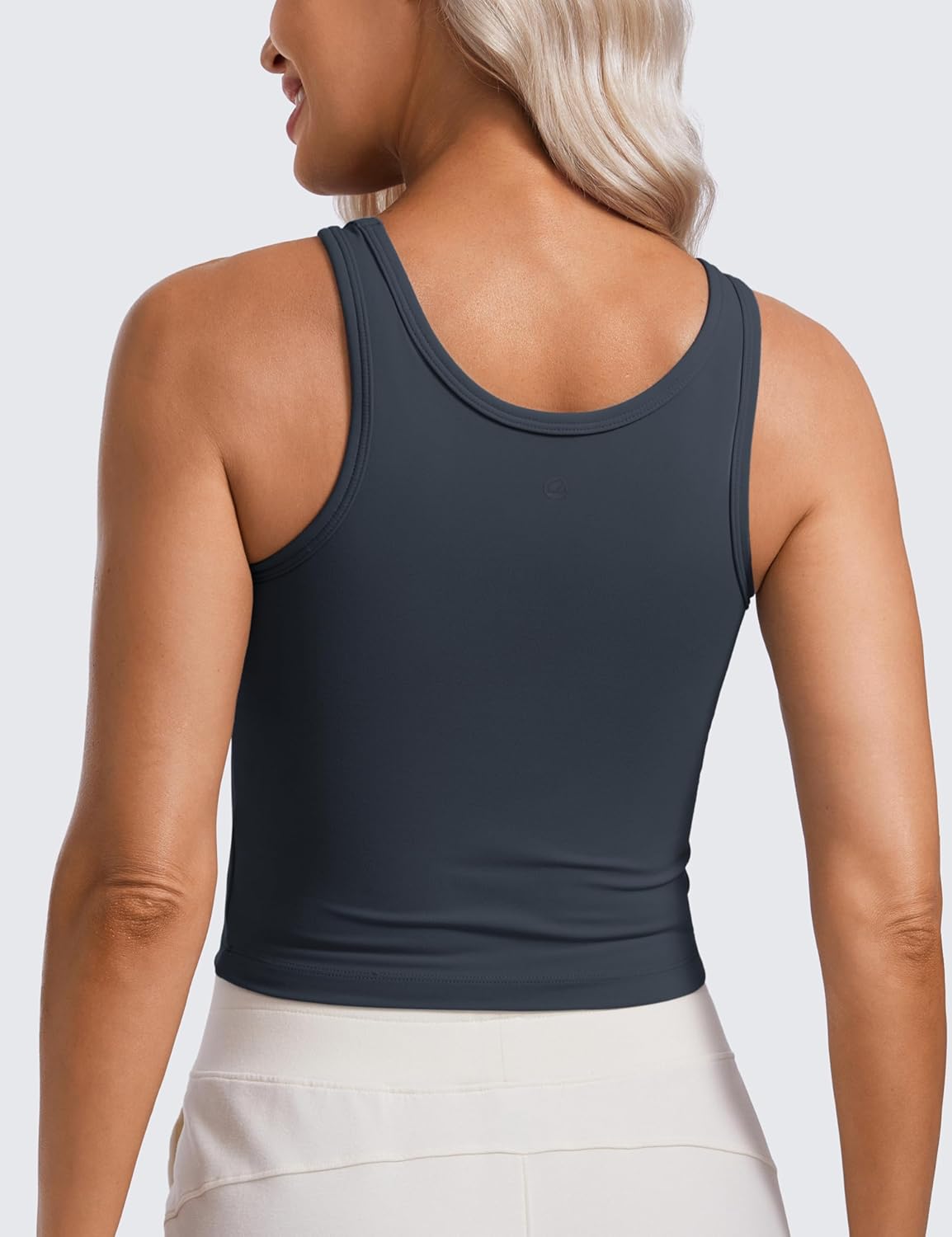 CRZ YOGA Butterluxe Double Lined Tank Tops for Women - Workout Casual Scoop Neck Racerback Crop Sleeveless Shirt - Image 2
