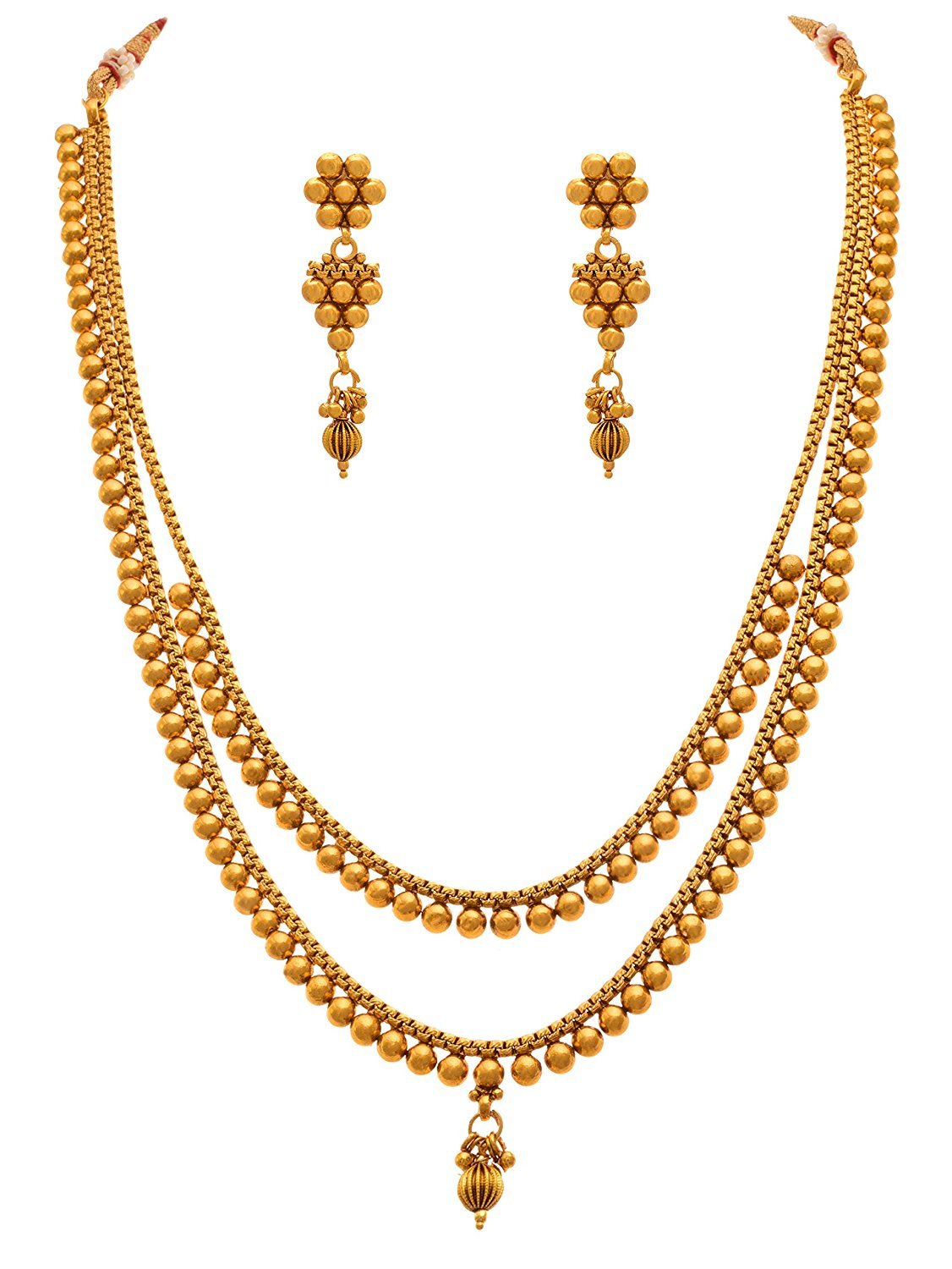 JFL - Traditional Ethnic One Gram Gold Plated Designer Multi Strands Necklace Set for Women,Valentine (B0771DQKS9) Amazon Price History, Amazon Price Tracker