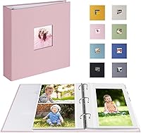 Vista 1 de Álbum de fotos 4x6 para 200 fotos o 5x7 para 100 fotos, álbumes de fotos con encuadernación de 3 anillas, cubierta de lino, libro de fotos sin ácido