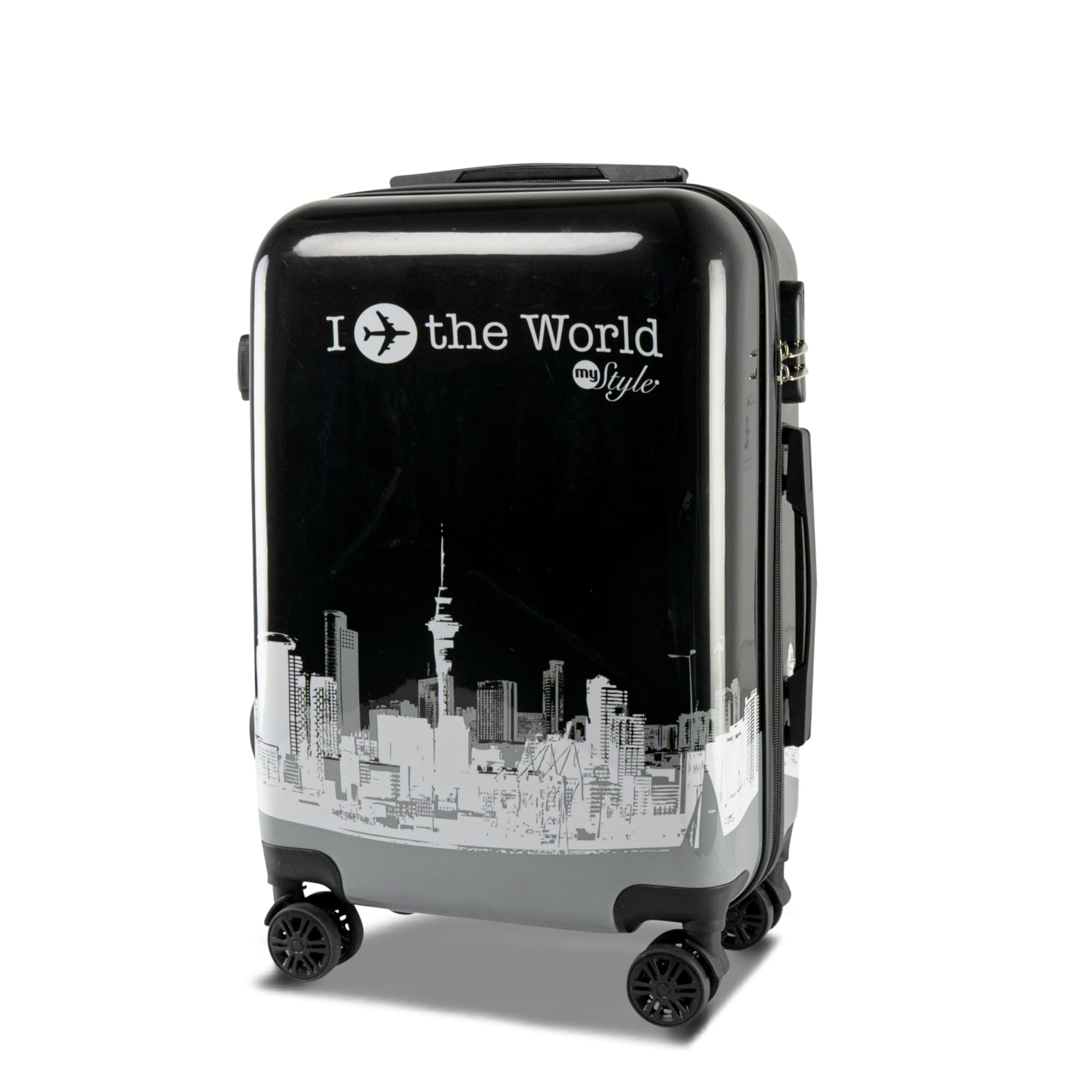 Xonic Design Reisekoffer - Hartschalen-Koffer mit 360° Leichtlauf-Rollen - hochwertiger Trolley mit Zahlenschloss Polycarbonat in M-L-XL oder Set
