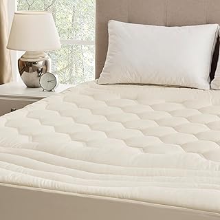 Bedsure Mattress Pad Full Size - Soft Mattress Cover Padded, Quilted Fitted Mattress Protector with 8-21" Deep Pocket, Breathable Fluffy Pillow Top, Beige, 54x75 Inches