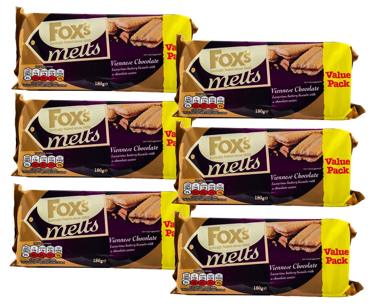 Several Fox's Viennese Chocolate Melts | Pack Of 6 X 180G