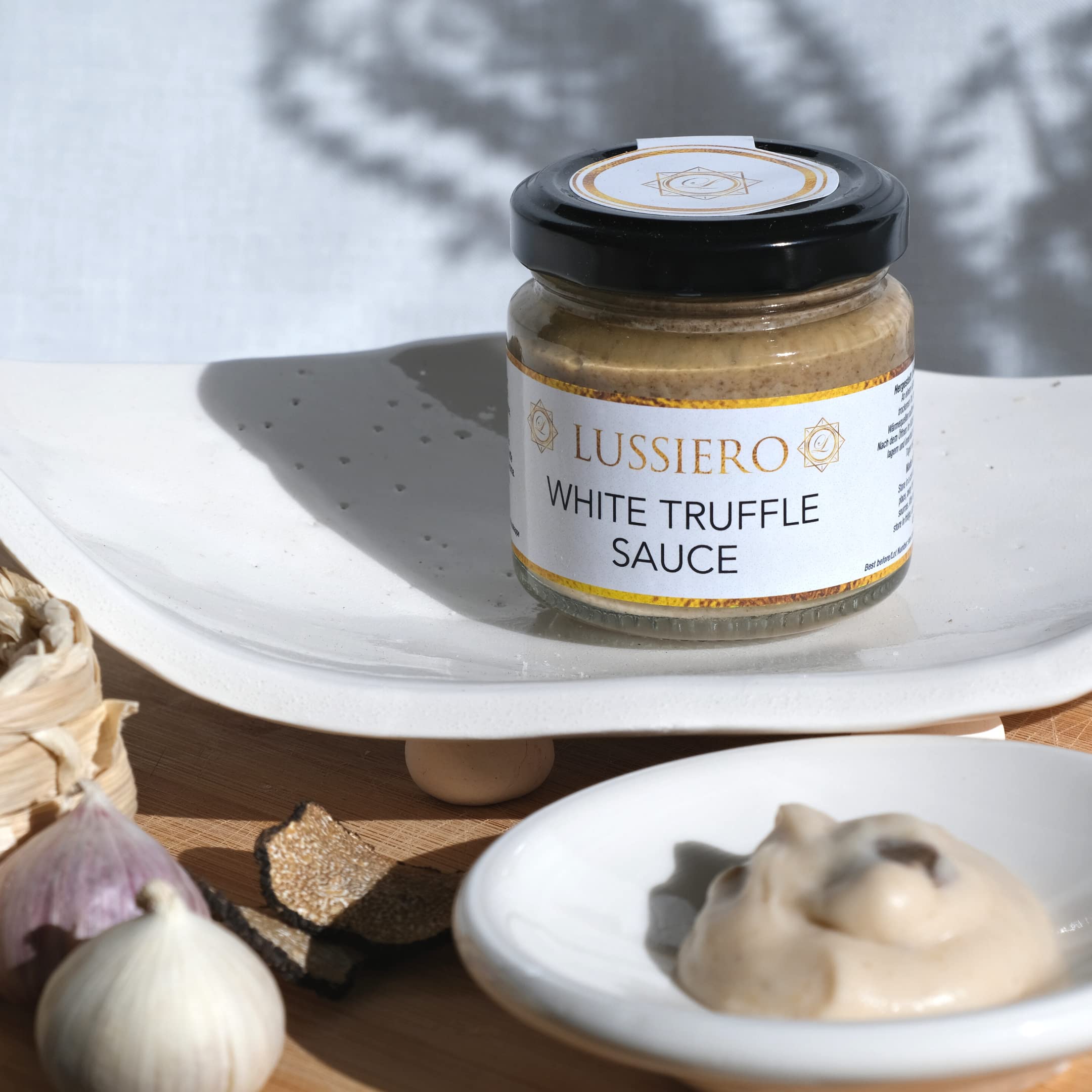 3er Pack Lussiero Weisse Bianchetto Trüffel Sauce Salsa mit echtem Bianchetto Trüffel Tuber Borchii 80g