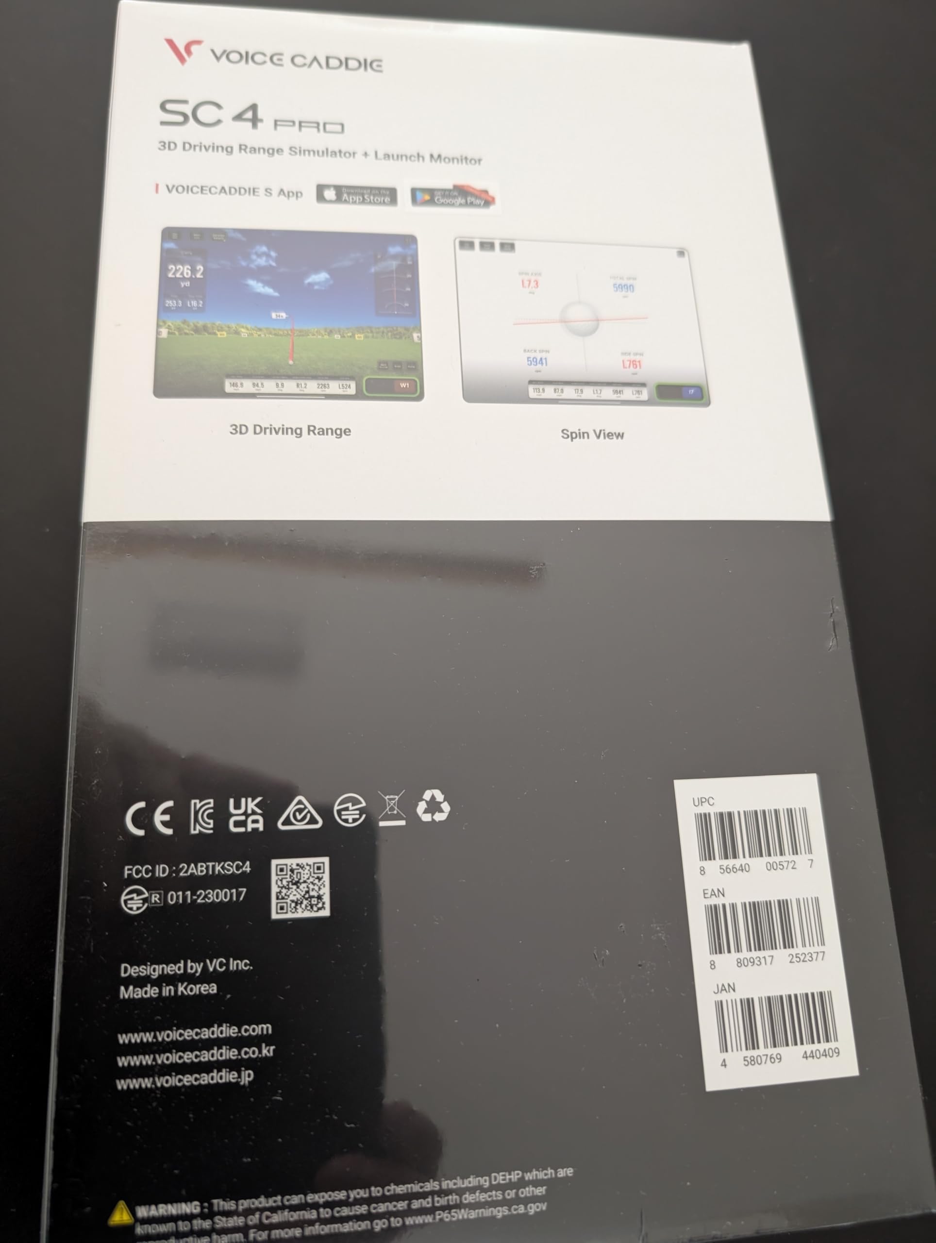 Voice Caddie SC4 Pro Monitor de Lanzamiento de Golf Simulador 3D con Funda Oficial