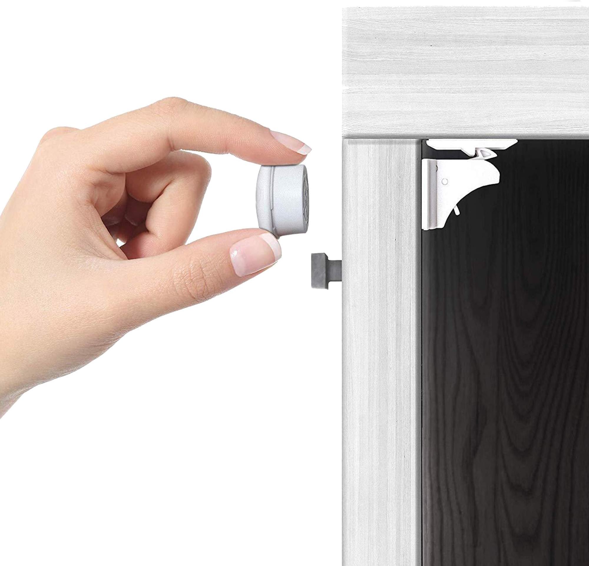 Magnetic Cabinet Locks | Child Safety Locks - No Tools or Screws Required (4 Locks + 1 Key)