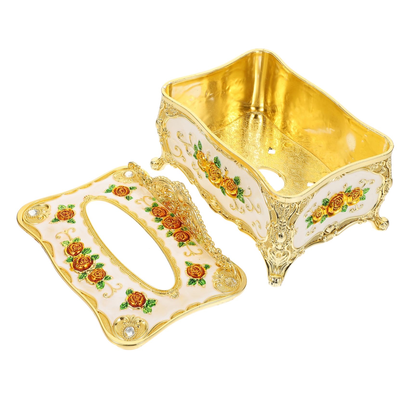 Wakauto Elegant European Style Tissue Holder Crown Design Tissue Box Cover for Living Decor High Grade Material